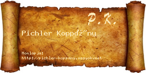 Pichler Koppány névjegykártya